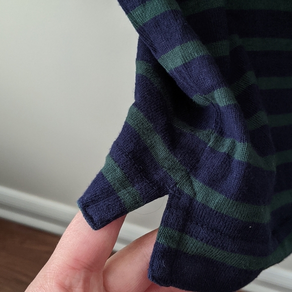 Muji Navy and Green Striped Crewneck - Picture 4 of 5